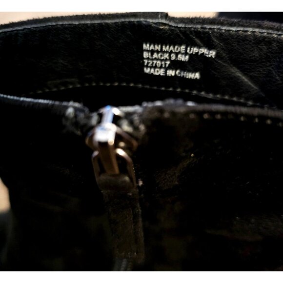 Dress Barn Black Faux Suede Ankle Boots With Side Zipper & 3" Heels - Picture 5 of 6